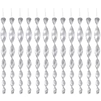 FORMIZON Juego de 12 Espiral de Viento Plateado Reflectante- 30 cm Varillas Reflectantes Repelentes de Pájaros Espiral…
